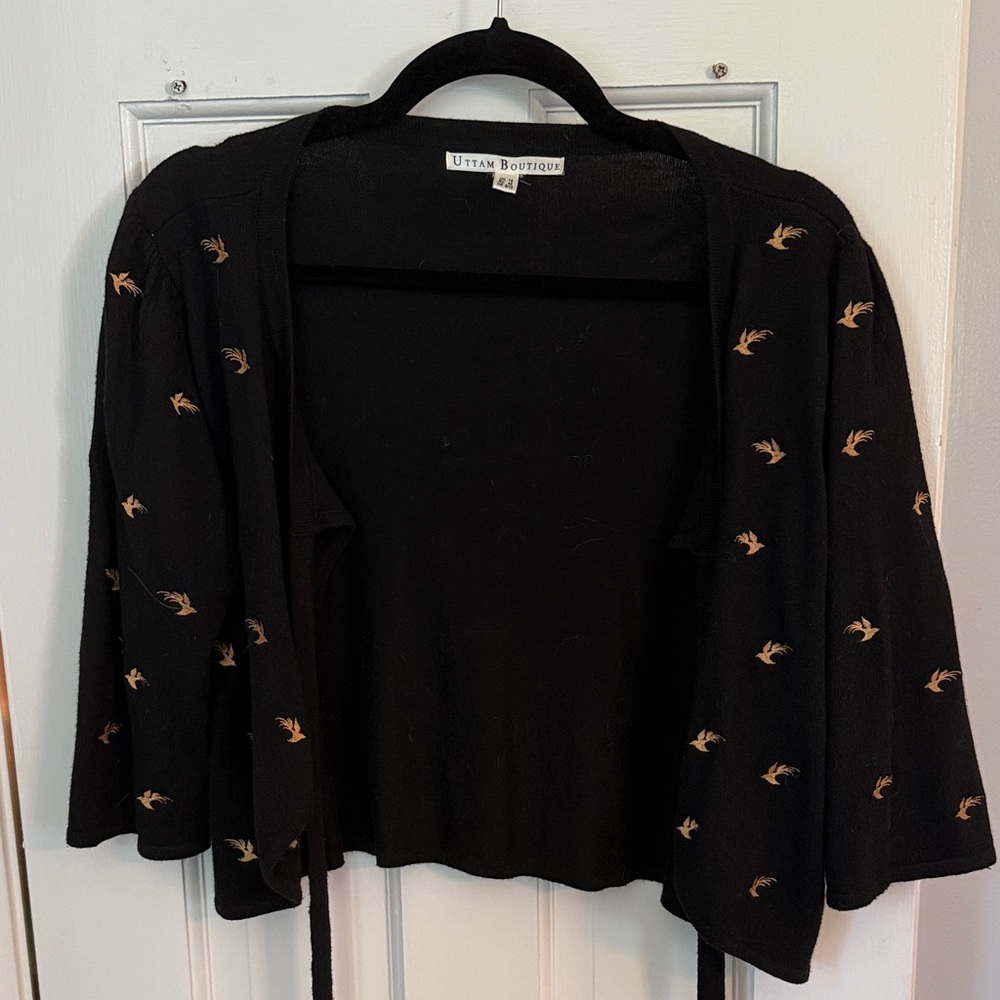 Black Shrug with Gold Embroidery